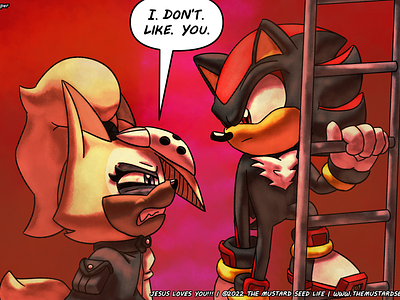 Shadow x Whisper: Emotions in Oil Ocean character character art digital emotion expressions fan art fanart game illustration jesus loves you!!! shadow shadow the hedgehog sonic sonic the hedgehog style stylized the mustard seed life video game whisper whisper the wolf