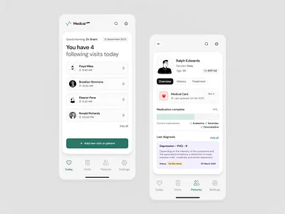 Medical Organizer - Mobile App app app design application appointment clean clinicians doctors health healthcare hospital ios medical medical app mobile patients planner product design ui user interface ux