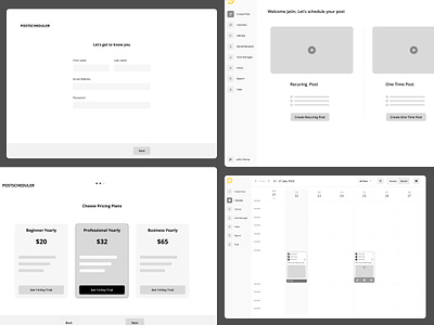 Wire Frame design creative dashboard design minimal more focus on wire frame post scheduler wire frame ui ux webapp webapp wire frame wire farme design dahsboard wire frame