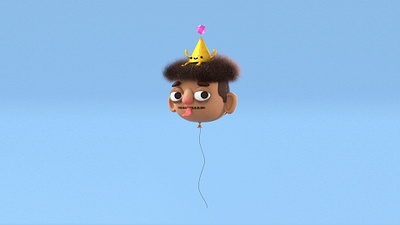 Bday Boy 3d 3d illustration balloon birthday character character design cinema 4d gift illustration ilustracion kid party party hat
