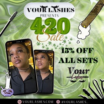 420 Themed Lash Flyer branding design graphic design logo typography