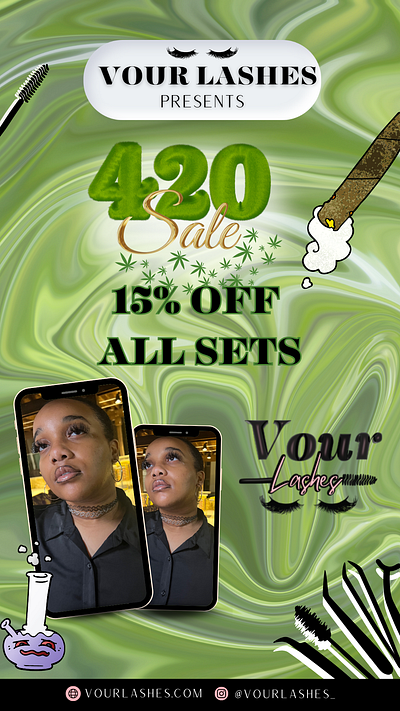 420 Themed Story Lash Flyer branding design graphic design logo typography