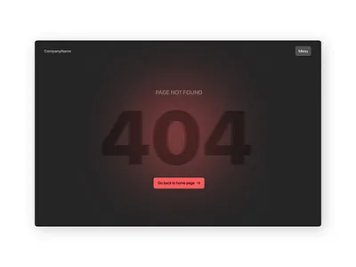 404 Page 404 404 page clean dailyui dark dark mode darkmode design interface minimal minimalist page ui ui design uidesign user interface web web design webdesign website