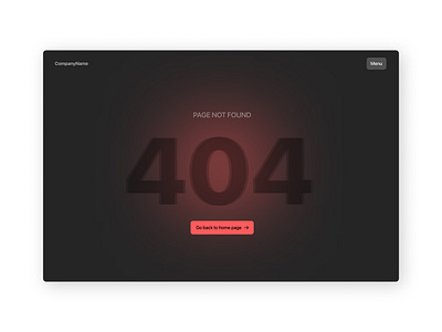 404 Page 404 404 page clean dailyui dark dark mode darkmode design interface minimal minimalist page ui ui design uidesign user interface web web design webdesign website