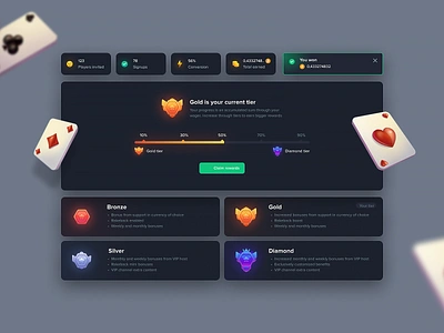 VIP Club - Casino UI bet betting blockchain cards casino club crash crypto casino dashboard design gambling game interface illustration mines nft game slots ui ux vip web design