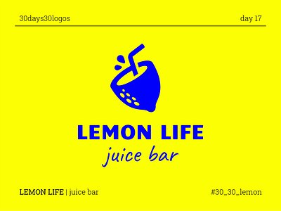 LEMON LIFE bar blue branding cocktail drop fruit juice lemon logo tubule wineglass