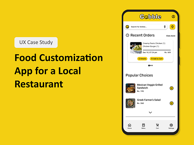 UX Case Study: Food Customization App for a Local Restaurant app design typography ui user experience ux ux design uxui visual design