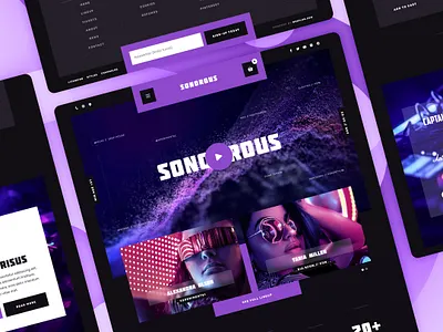 Sonorous - Music Festival Webflow Website/Landing Page Template festival festival landing page festival website landing page music music festival music landing page music website template ui webdesign webflow website