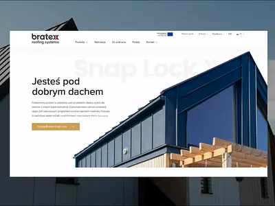 Bratex animation clean design gold house interaction jitter parallax prototype roof roofing tile transition ui ux video web website white