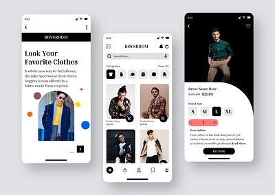 Male Fashion Mobile App Design branding graphic design ui