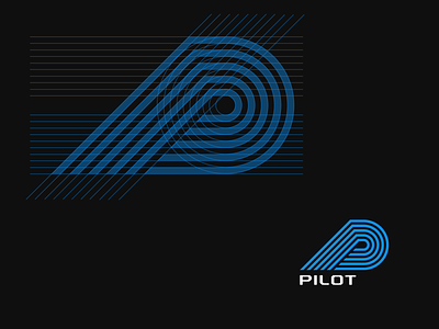 P monogram (Pilot) branding concept creative design fly illustration logo pilot simple symbol