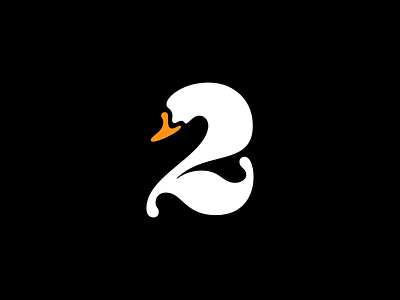 Swan Two Logo 2 animal beak bird branding goose logo mark swan two