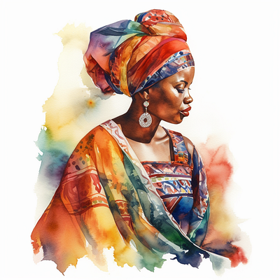 African American Black women watercolor watercolor design