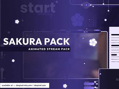 SAKURA ANIMATED STREAM PACK after effects animated animated overlay animated stream overlay animation live streamer motion graphics stream stream graphics stream pack twitch twitch scenes twitch streamer vtuber