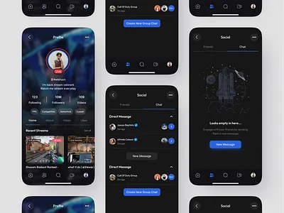 UFG(Ultimate Fanatic Gamer) - Game Streaming & Tournament card clean design game game ui gamer games live live app live screen live stream mobile app mobile design stream app streamer streaming streaming app twitch ui ux