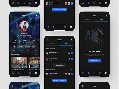 UFG(Ultimate Fanatic Gamer) - Game Streaming & Tournament card clean design game game ui gamer games live live app live screen live stream mobile app mobile design stream app streamer streaming streaming app twitch ui ux