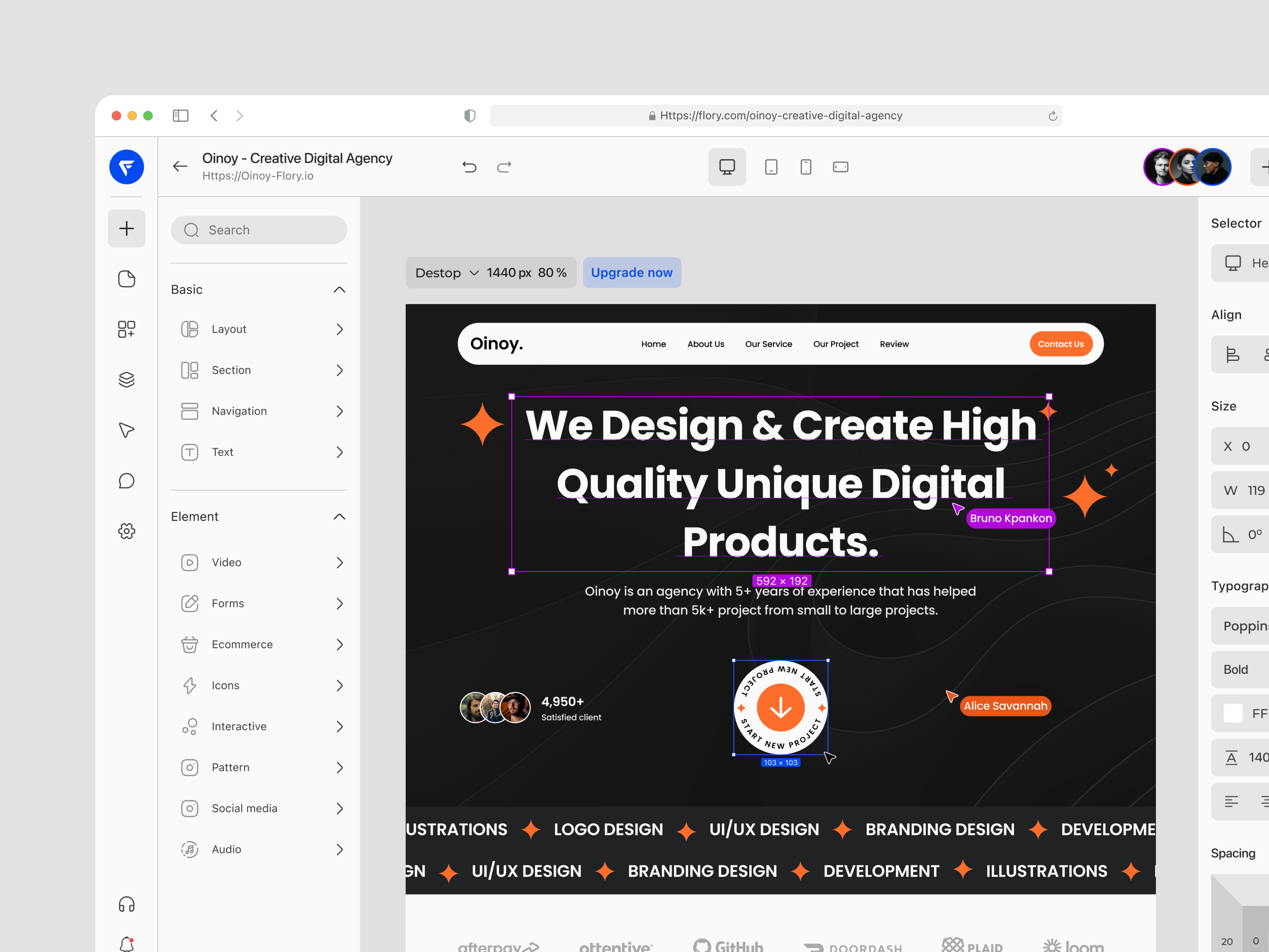 Flory Web Builder No Code - Light Mode cms drag and drop eonn flory flory web builder malik style no code ui web uiux user interface web builder no code website website builder website no code