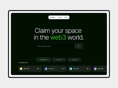 Bitcoin domain names - concept exploration bitcoin blockchain clean desktop landing ui web3