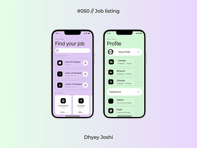 Day 050 - Job listing 040 branding challenges community dailyui design figma illustration joblisting logo mobile ui ux website