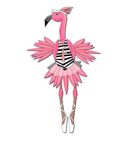 FLAMINGO DOING BALLET art artwork ballerina ballet concept dance dancer design flamingo illustration logo poster print vector