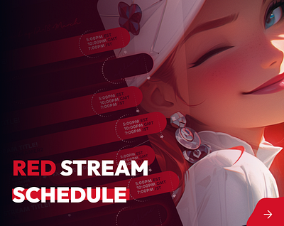 Red Stream Schedule design girl graphic design graphic package graphics live creator livestream planner schedule stream stream design stream pack stream schedule streaming streaming platform twitch twitter vtuber youtube