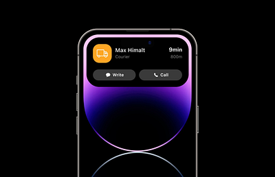 Dynamic Island interaction design for delivery animation app design ui ux