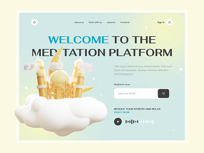 Meditation Platform Concept concept landing page meditation ui uiux ux webdesign website