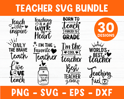 Teacher SVG Bundle silhouette