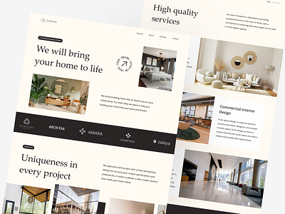 Interior Design Landing Page animation branding design design team icon interior landing landingpage logo movadex studio typography ui uidesign uiux ux uxdesign