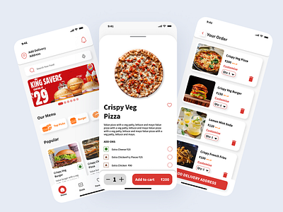 Food Delivery App - UI Designs androiddesign design food fooddelivery iosdesign mobileapp uidesign uxdesign