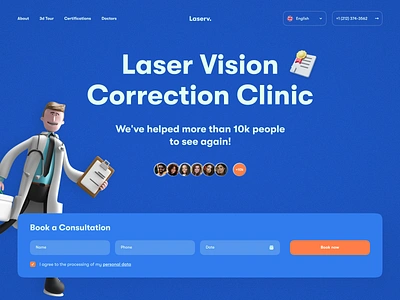 Laser Vision Correction Clinic - Website Design branding clinic design doctor gotoinc health healthcare healthcare webdesign hospital interface lab medical care medicine modern screen design uxdesign web design company website website design website design company