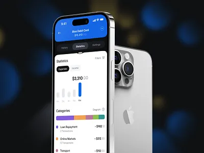 Module Bank | iOS App app bank banking blue card ios iphone minimal money ui ux yellow