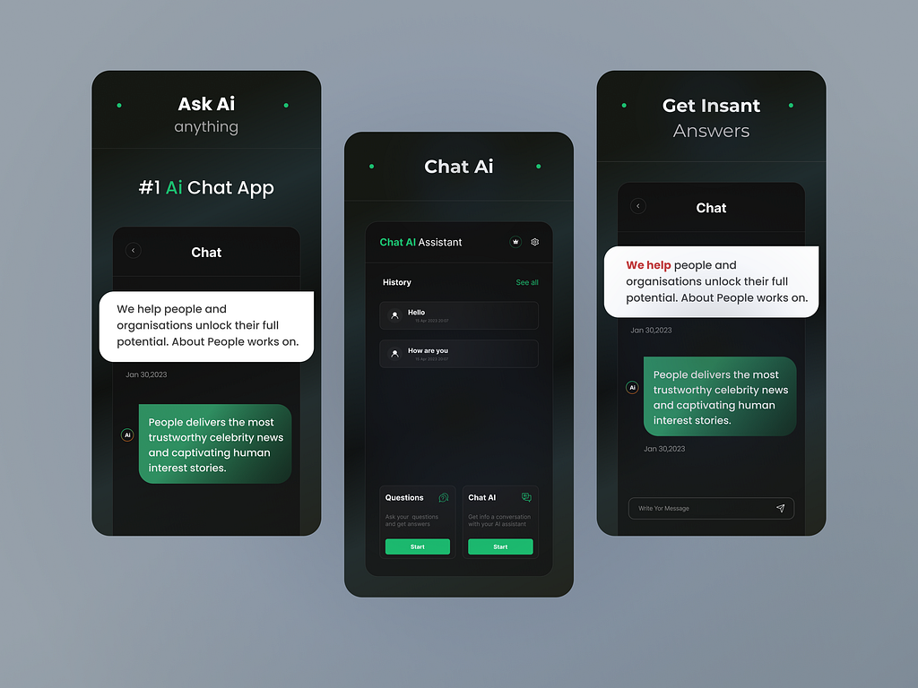 Chat GPT - Ask Ai Chatapp UX/UI by irakli talavadze on Dribbble
