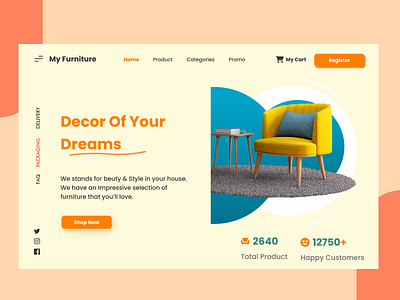 MY FURNITURE (HEROPAGE) furniture graphic design heropage ui ux