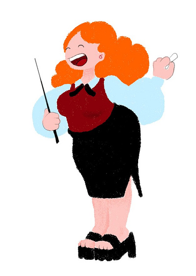 TEACHER art design graphic design hair illustration orange red teatcher vector woman