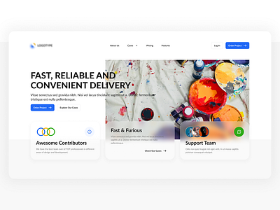Landing Page app colorful design product ui