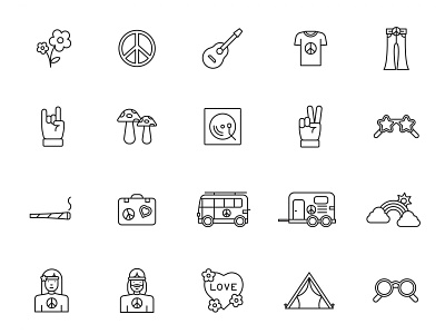 20 Hippie Vector Icons design free download free icons free vector graphic design hippie hippie icon hippie vector hippies illustration vector download vector icon