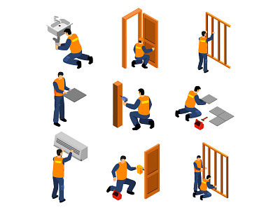 Repair Home Worker Isometric Icons design free download free icons free vector freebie home illustration illustrator isometric icon repair home vector vector design vector download vector illustration worker worker icon worker illustration