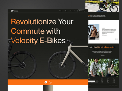 Velocity | E-Bikes Landing Page branding design graphic design logo typography ui ux