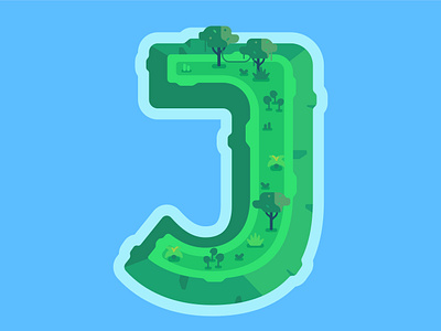 36 Days Of Type | J 36daysoftype affinity designer flat icon illustration island isometric j jungle landscape letter letter j lettering tree tropical vector