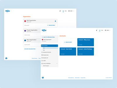 Organizations clean dashboard design event management form minimal ui ux web app