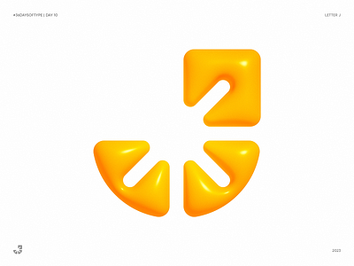 Letter J. 36 Days of Type. Day 10 branding connection delivery ecommerce food fruit gradient hub icon identity juice lemon lettering logo marketing network orange piechart rays unused