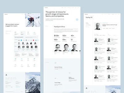 PeakSpan — Subpages blue business capital clean climb corporate expert growth hiking landing lp mountains page peakspan stakeholder subpages ui ux website white