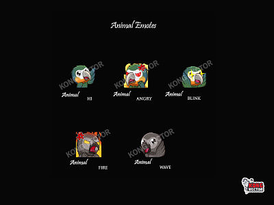 Animal Twitch Emotes animal animal emote cartoon custom custom emote design emoji emote emotes illustration twitch twitchemote twitchemotes