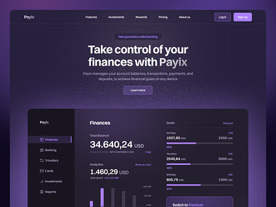 Payix | Landing Page design figma illustration ui ux web design web development website