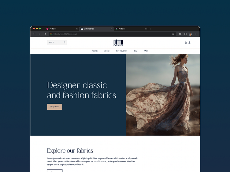Luxury fabrics website design by Anaida on Dribbble