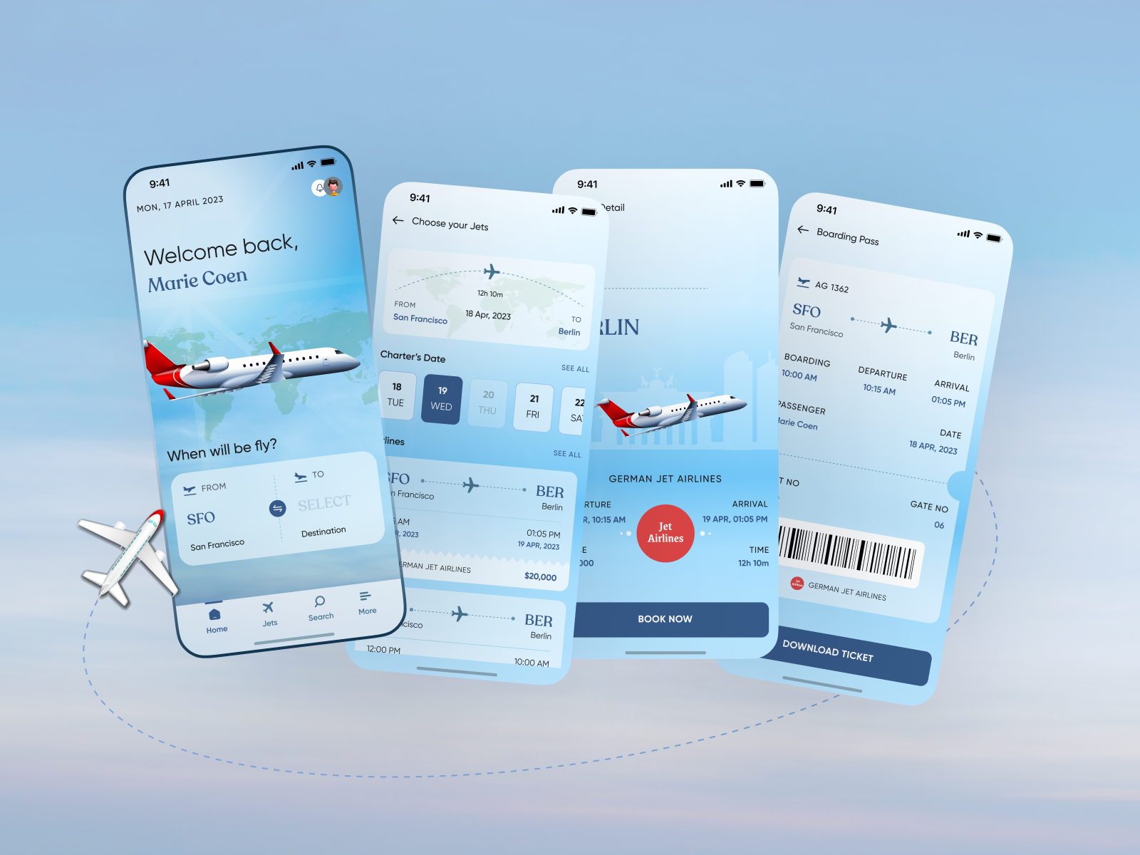 Private jet booking app by Brilworks Software on Dribbble