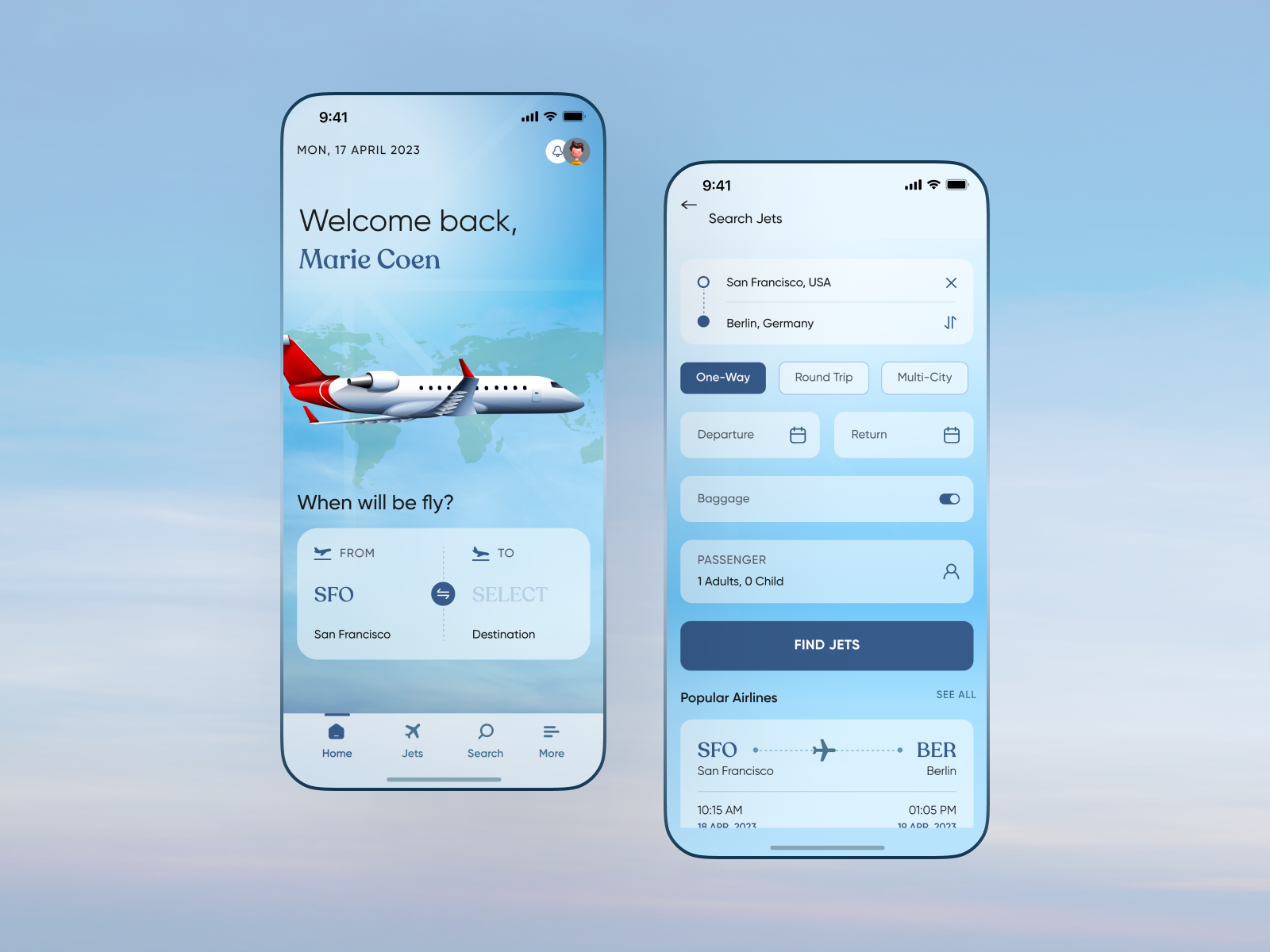 Private jet booking app by Brilworks Software on Dribbble