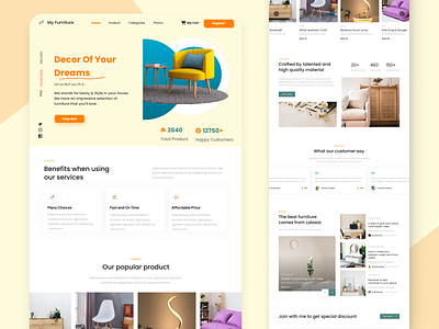 MY FURNITURE (LANDING PAGE) furniture landing pade ui ui ux ux website