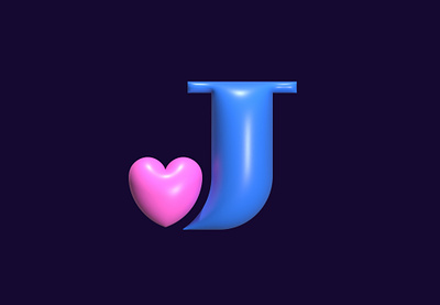 J+heart 3D version for #36daysoftype branding care dating design heart icon j letter lettering logo love mark monogram smart